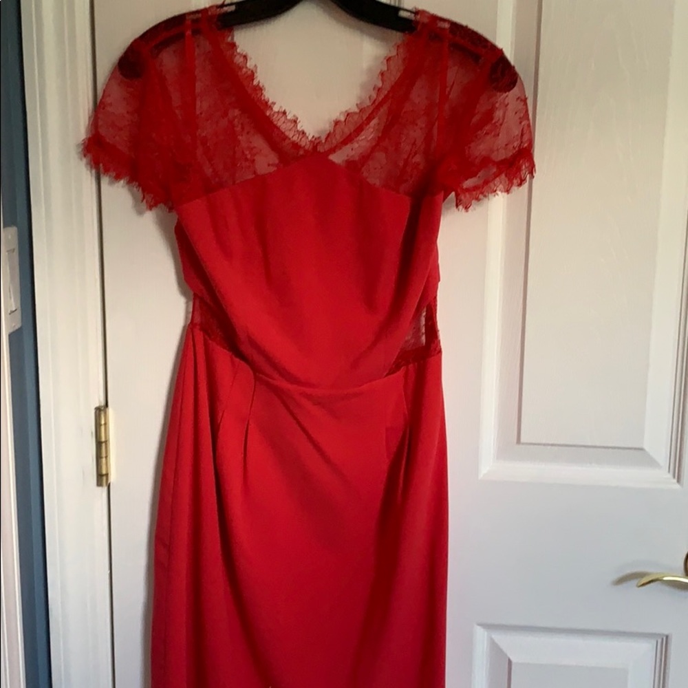 BCBG Maxazria red lace dress